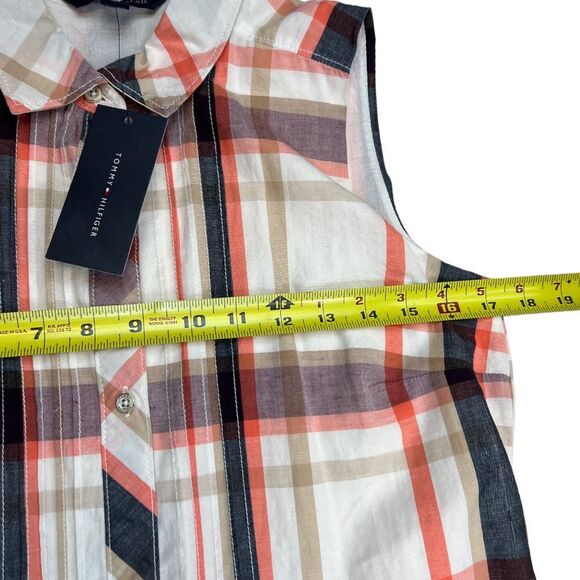 Tommy Hilfiger Dress Plaid Cotton Linen Sleeveless Women’s XS - Picture 6 of 14